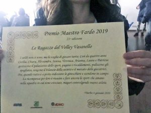 Il Premio Maestro Fardo alle ragazze del Volley Vasanello 