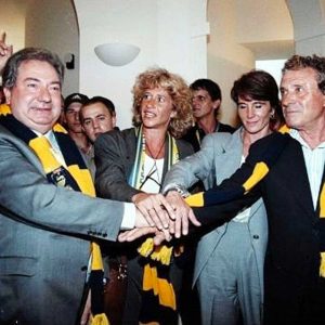Luciano Gaucci con Carolina Morace ai tempi della Viterbese