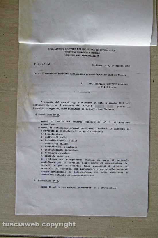 Ronciglione - Chemical city - Il documento del 14 agosto 1992