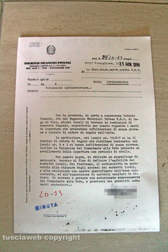 Ronciglione - Chemical city - Il documento del 25 gennaio 1996