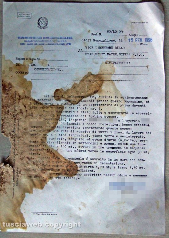 Ronciglione - Chemical city - Il documento del 15 febbraio 1996