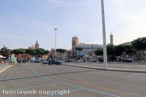 Viterbo - Il parcheggio del Sacrario dopo lo spostamento del mercato al Carmine