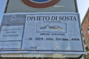 Viterbo - Il cartello di divieto