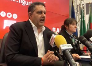 Genova - Giovanni Toti in conferenza stampa per aggiornare sui casi di coronavirus in Liguria