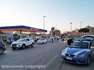 Viterbo - Coronavirus - I controlli della polizia a via della Palazzina