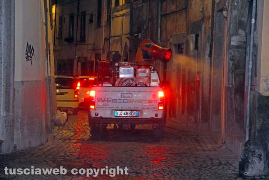 Coronavirus - Viterbo - La sanificazione della città