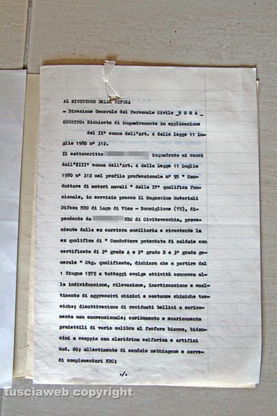 Ronciglione - Chemical city - Il documento del 13 marzo 1991