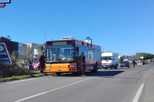 Montefiascone - Incendio in un autobus Francigena sulla Cassia