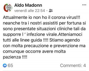 Orte - Il dottor Aldo Madonna smentisce di avere il coronavirus