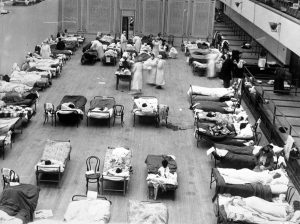 Influenza spagnola - Un ospedale provvisorio in America
