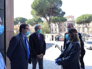 Alessio D'Amato al Covid Hospital dell’Eastman
