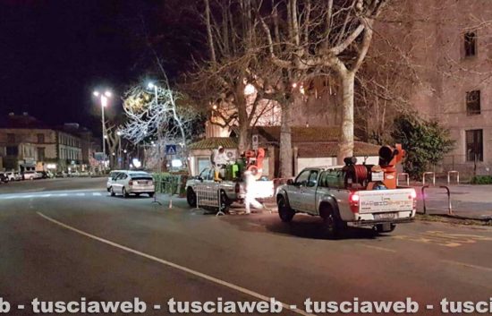 Viterbo - Intervento di sanificazione e disinfezione in corso a Bagnaia