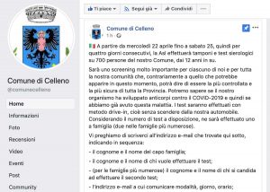 Il post su Facebook del comune di Celleno