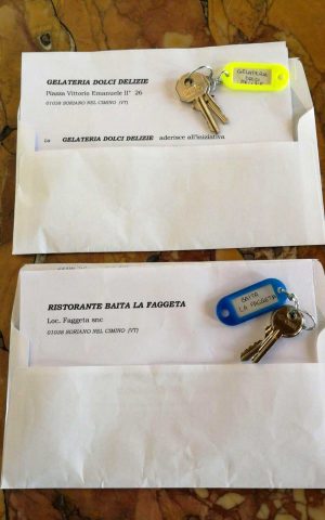 Soriano nel Cimino - Risorgi Italia - La consegna simbolica delle chiavi delle attività