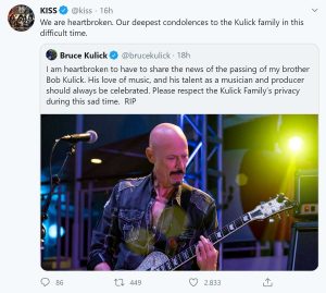 Il Tweet dei Kiss sulla morte di Bob Kulick