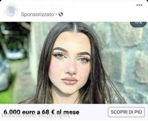 La foto di Aurora Grazini per pubblicizzare un prestito agevolato