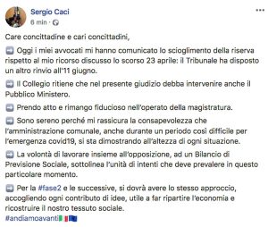 Il post di Sergio Caci