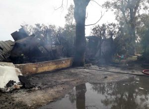 In fiamme rimessa di un ristorante 