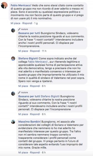 Le risposte dei sindaci al post della pagina "Bassano per tutti"