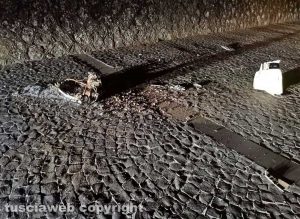 Montefiascone - Il monitor lanciato dal muraglione di via della Rocca