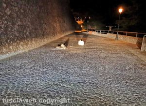 Montefiascone - Il monitor lanciato dal muraglione di via della Rocca