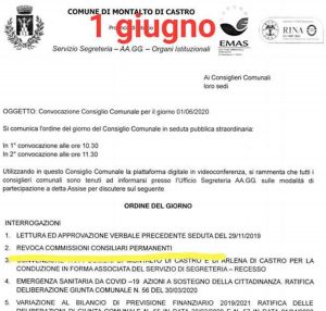  Il nuovo ordine del giorno del Consiglio comunale