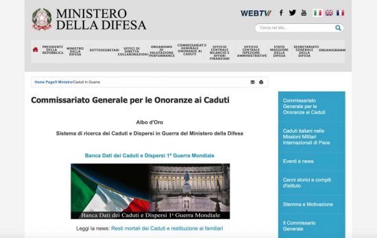 Roma - La banca dati dei morti e dispersi in guerra