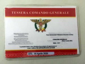 Roma - Finta associazione scoperta da finanza e polizia - Una tessera
