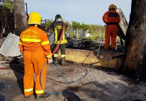 Incendio a Tarquinia - Vigili del fuoco e Aeopc