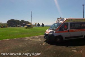 Montefiascone - Uomo si ferisce con la motosegna - L'intervento del 118 e dell'eliambulanza