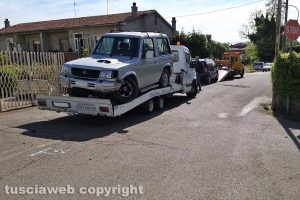 Montefiascone - Scontro tra una jeep e un'auto in via Paternocchio