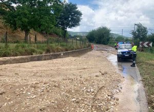 Nubifragio tra Orte e Gallese - La provinciale chiusa