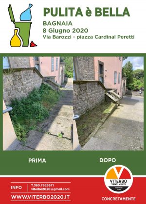 Viterbo Venti Venti pulisce la scalinata che porta a Villa Lante