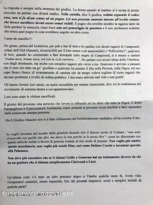 Stupro nel pub di CasaPound - Lettera anonima