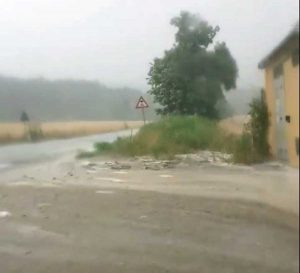 Gallese - Nubifragio sulla provinciale 150