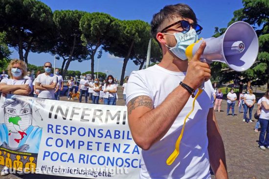 Viterbo - il flash mob del movimento nazionale infermieri