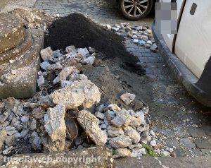 Viterbo - Lavori incompiuti davanti alla chiesa di San Sisto