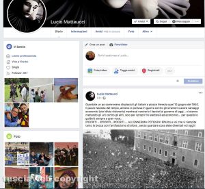 Il post nel profilo Facebook di Lucio Matteucci