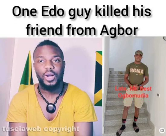 L'omicidio di Orte riportato da giornali e social in Nigeria