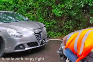 Viterbo - L'incidente sulla Cimina in direzione Roma