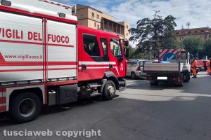 Viterbo - Incendio in via Chiodaroli
