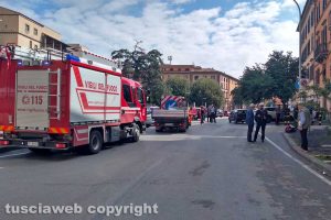 Viterbo - Incendio in via Chiodaroli