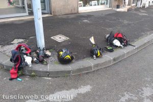 Viterbo - Incendio in via Chiodaroli