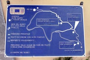Lubriano - La mappa dei percorsi del museo naturalistico in braille
