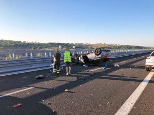 Monte Romano - Incidente auto-tir sulla Superstrada