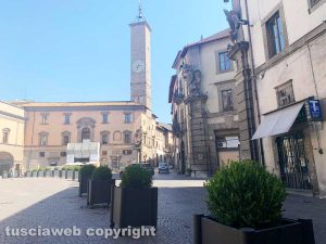 Viterbo - Le fioriere a piazza del Comune