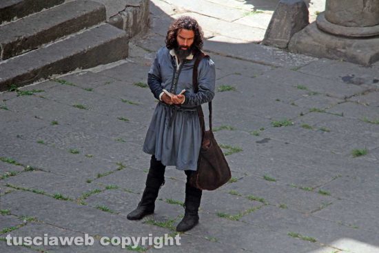 Viterbo - Sul set di "Leonardo" - L'attore Aidan Turner, Leonardo Da Vinci