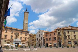 Viterbo - Le fioriere di piazza del comune