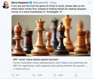 Il tweet di Garry Kasparov