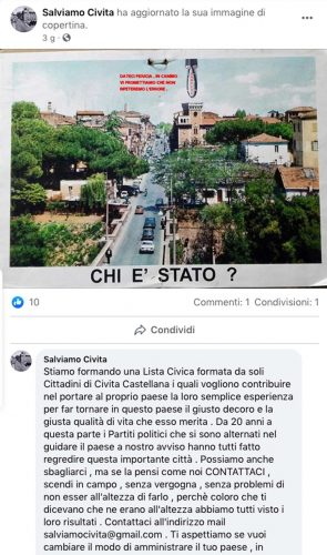 Salviamo Civita - La pagina su Facebook